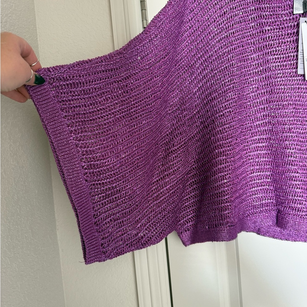 Chico's Vibrant Purple Knit Poncho